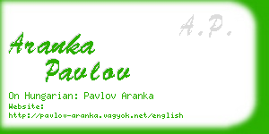 aranka pavlov business card